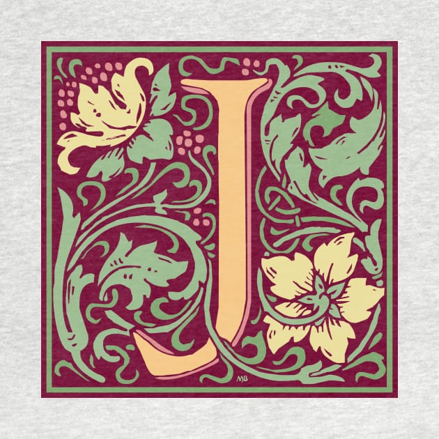 William Morris Vintage Letter J by MatchbookGraphics